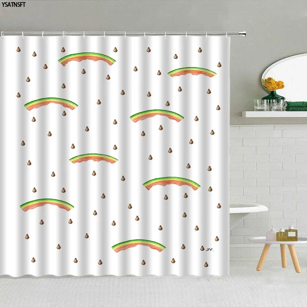 VIKAMA Simple Black and White Style Shower Curtain for Bathroom, Waterproof Partition Curtain for the Bathroom, Home Decoration