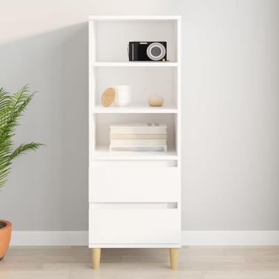 Vidaxl Tall Cabinet, White, 40X36X110 Cm, Wood-Based Material