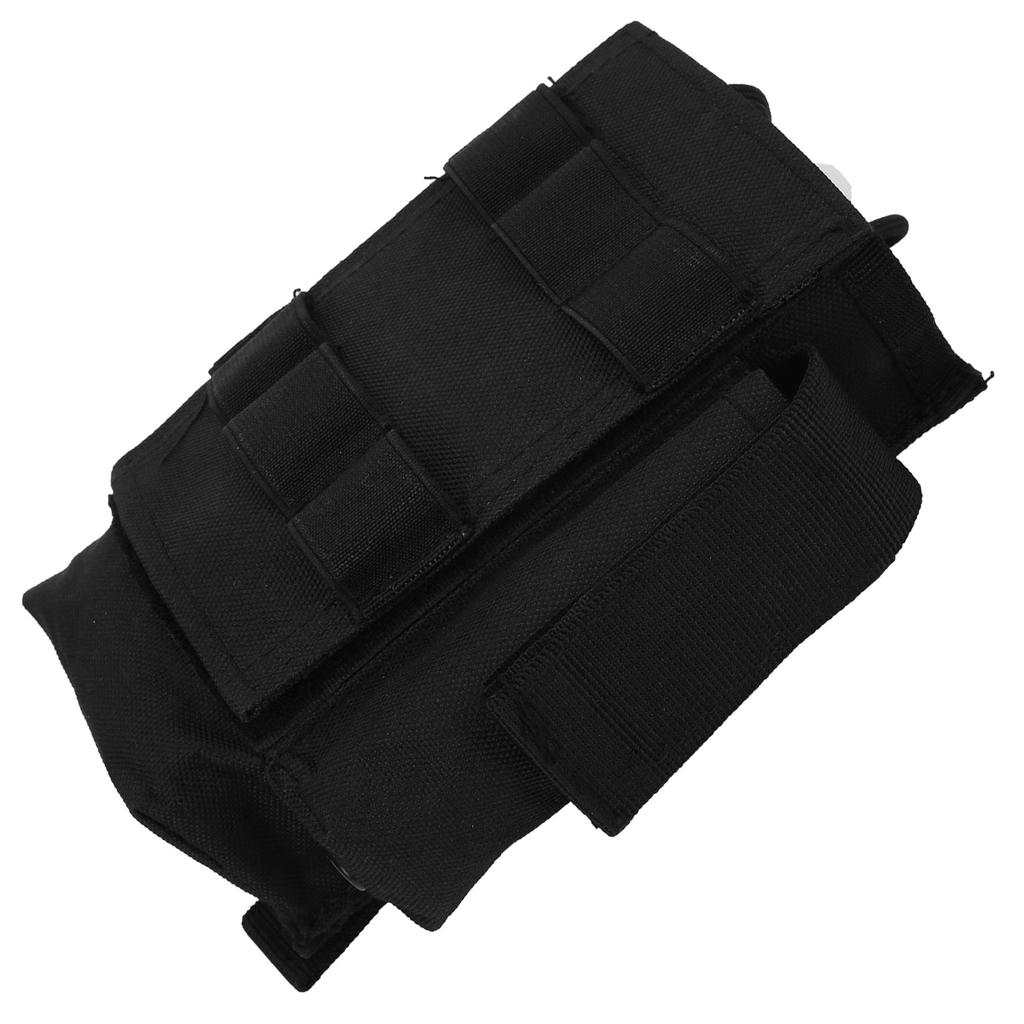Molle Radio Pouch Mini Radio Holder Bag Waterproof Walkie Talkie Holster with Side PocketsBlack