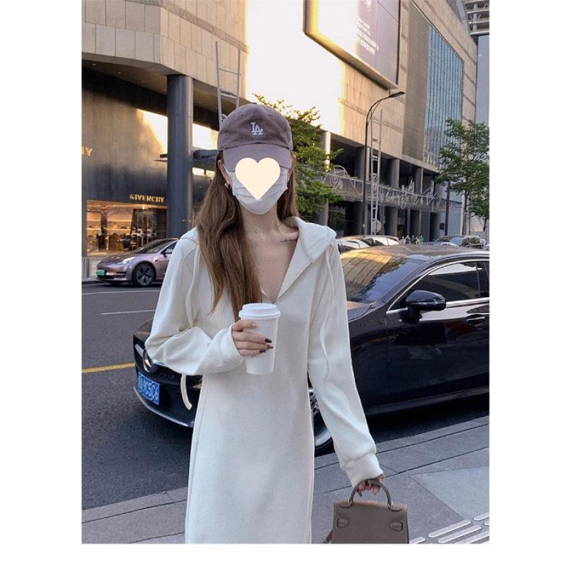 

Early autumn clothes, new hooded sweater, white long-sleeved dress, children s high-end small dress s 40-47.5kg