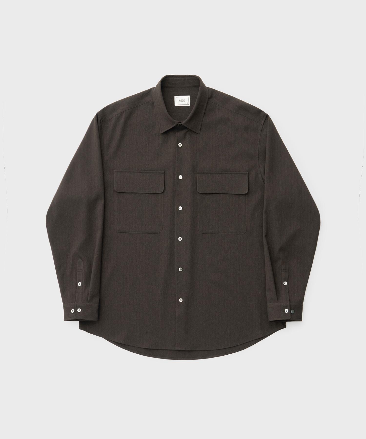 Another Office Volume Lanatec Shirt (Brown - Herringbone) Brown - Herringbone/03