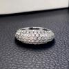 Huitan Versatile Geometric Design Women Ring Full Sparkling CZ Wedding Party Trendy Luxury Lady Accessories Daily Chic Jewelry