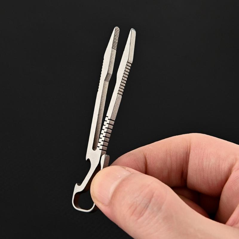 Titan-Pinzette Taschentaschenpinzette Mini-Titanlegierung Klemmpinzette Überlebenswerkzeuge für Outdoor-Reisen Campen Wandern Zuhause