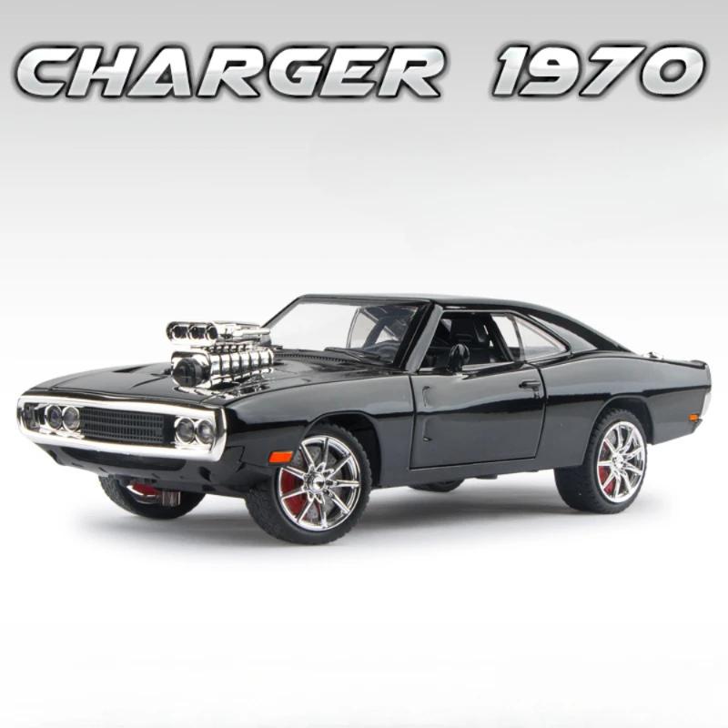 1:24 Charger 1970 Hellcat Toy Car Model Alloy Diecasts Simulation Sound Light Pull Back Models Cars Toys Boys Gifts Collection