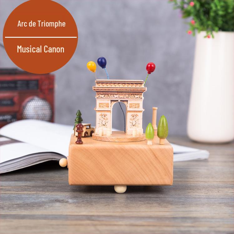 Wooden Carousel Music Box – Creative Solid Wood Home Decor & Valentine's Day Gift