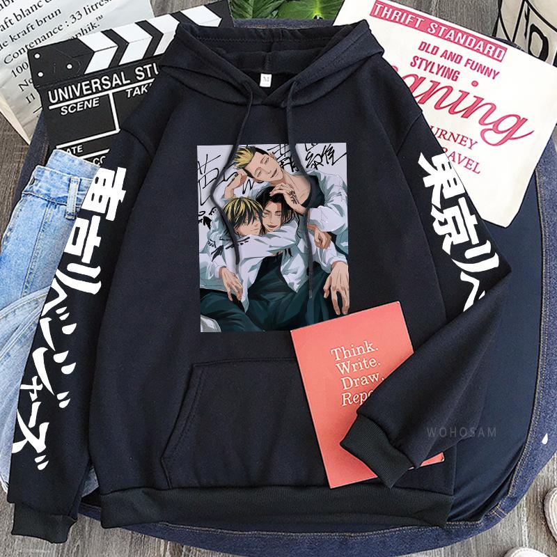Anime Tokyo Revengers Harajuku Hoodies Clothing Manga Kazutora Hanemiya/Keisuke Baji/Shuuji Hanma Men Long Sleeve Sweatshirt