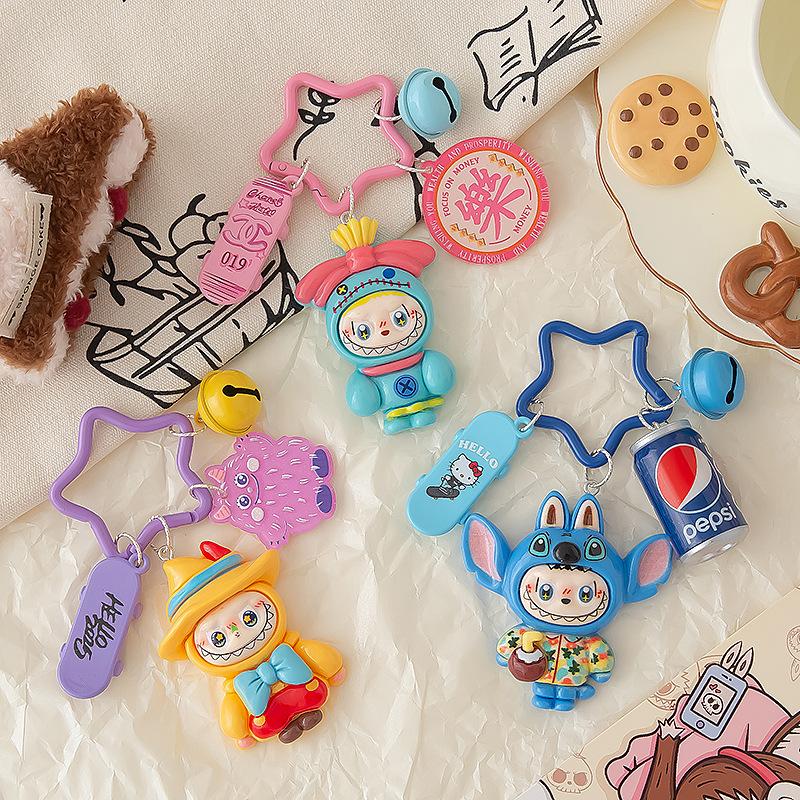 Schlüsselanhänger Niedlicher Taschenanhänger Handykette Harzpuppenanhänger Farbe Schultaschenanhänger