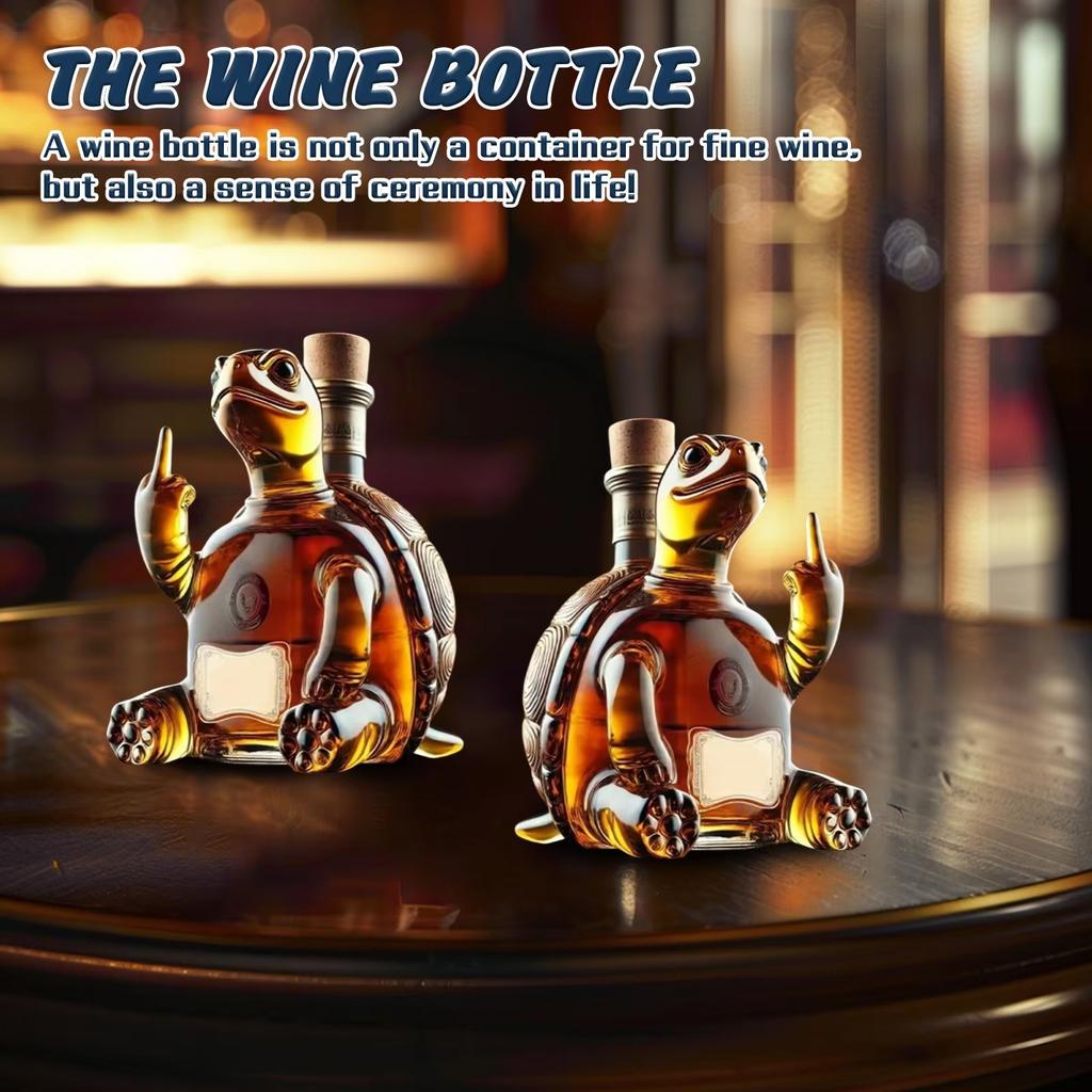 Vtipná karafa na whisky se středním prstem s designem kachny pro želvu a psa, 10 oz láhev na víno pro bar, kancelář, domácí dekoraci, sošku