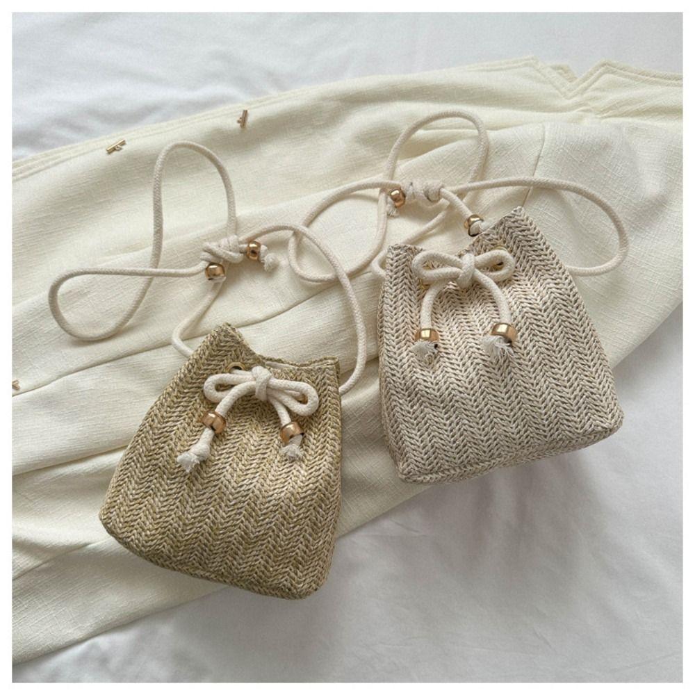 NEW Womens Cross Body Bag Soft Woven Straw Shoulder Bags Ladies Summer Beach Handbag Casual Female Satchels