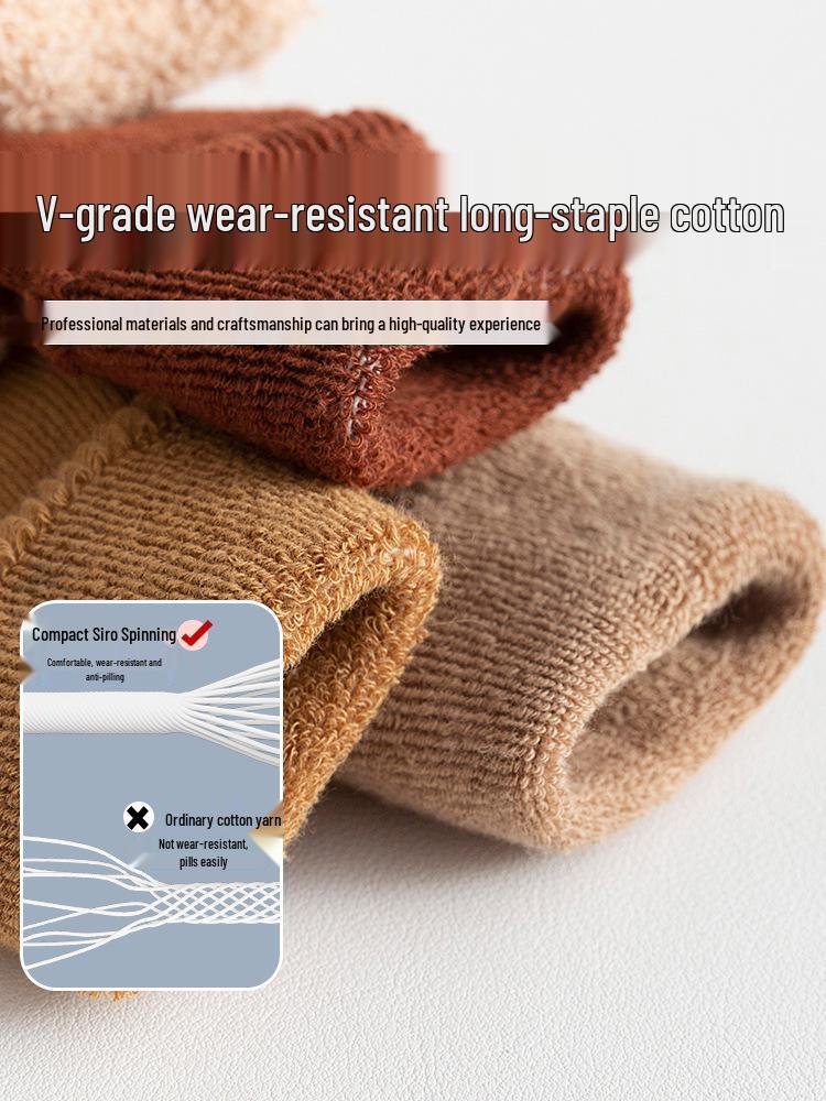 Thick Fleece-Lined Mid-Calf Socks for Newborns - Cotton, Warm, and Loose-Fit for Autumn and Winter