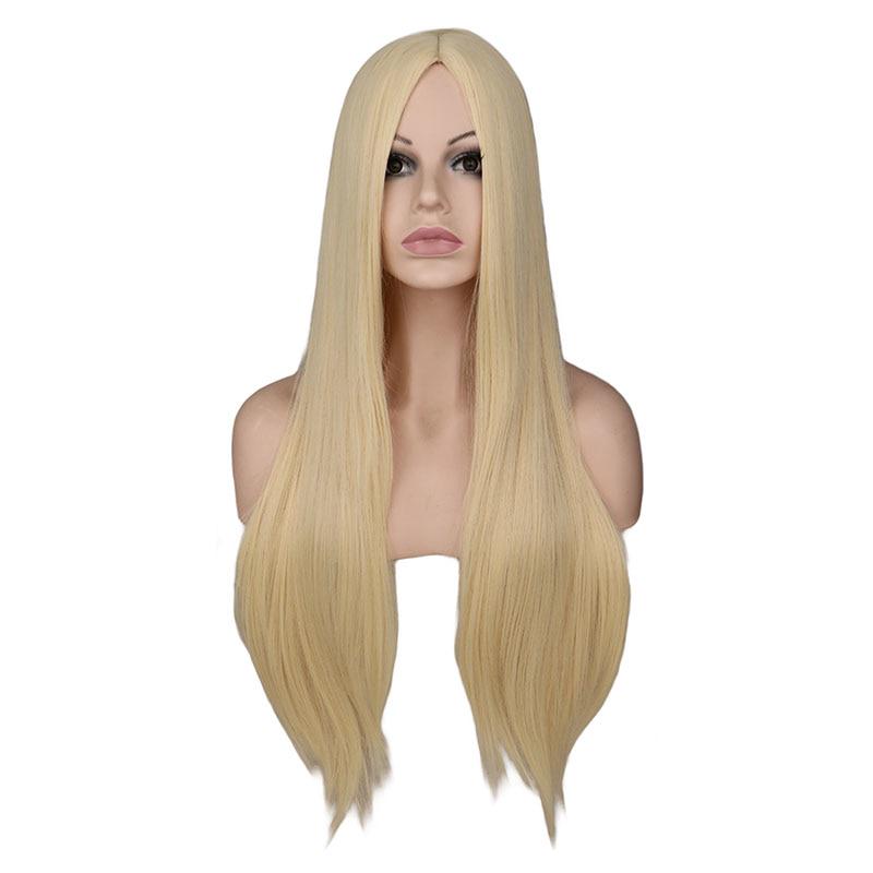 Buy Women 70 Cm Long Straight Cosplay Wig Party Red Blue Blonde 100 High Temperature Fiber