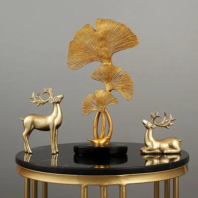 Leichter Luxus Ginkgoblatt Harz Dekoration Kreative Heim Foyer Wohnzimmer Weinschrank TV-Schrank Desktop Dekoration Reichtum Suchende Dekoration Geschenke