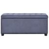 Ottoman with Storage Space 87.5 Cm Grey Faux Suede Look