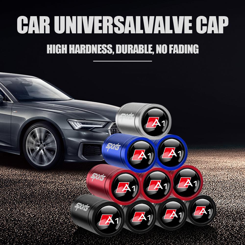 For Audi 8V4Pcs Auto Tire Valve Caps Decor Car Motorcycle Bicycle Wheel Hub Valve Stem Cover For Audi TT S Sline RS A1 A3 A6 A5 A7 A8 Q3 Q5