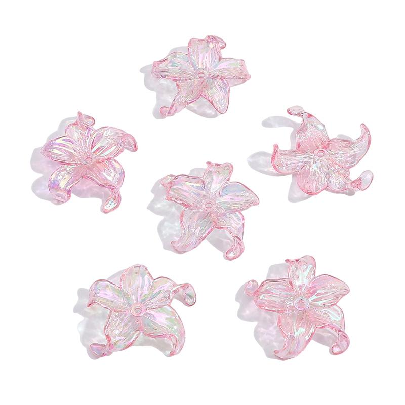 

5 шт./пакет акриловые пять лепестковых цветочных бусин DIY ожерелье браслет серьги ювелирные аксессуары 30*30mm 5pcs/bag