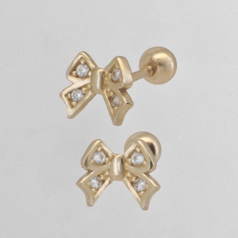 Youngglow 14k Merry Ribbon Cubic Piercing