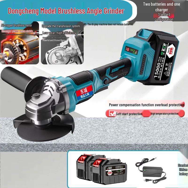Brushless Electric Drill & Angle Grinder - Lithium Battery Rechargeable, Multifunctional Hand Grinder for Cutting and Grinding.