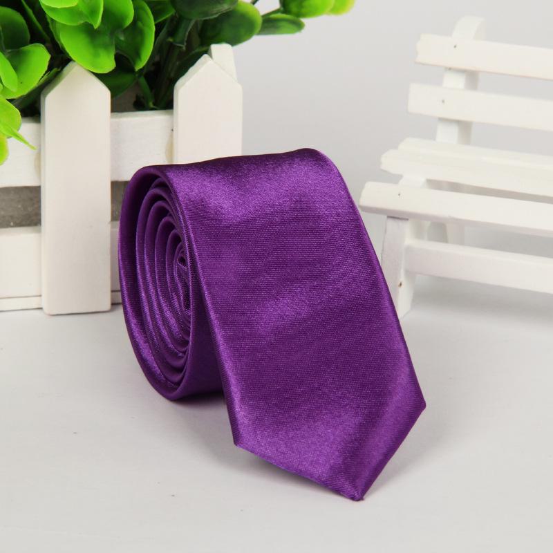 Casual Korean Style Narrow 5cm Solid Color Tie for Men