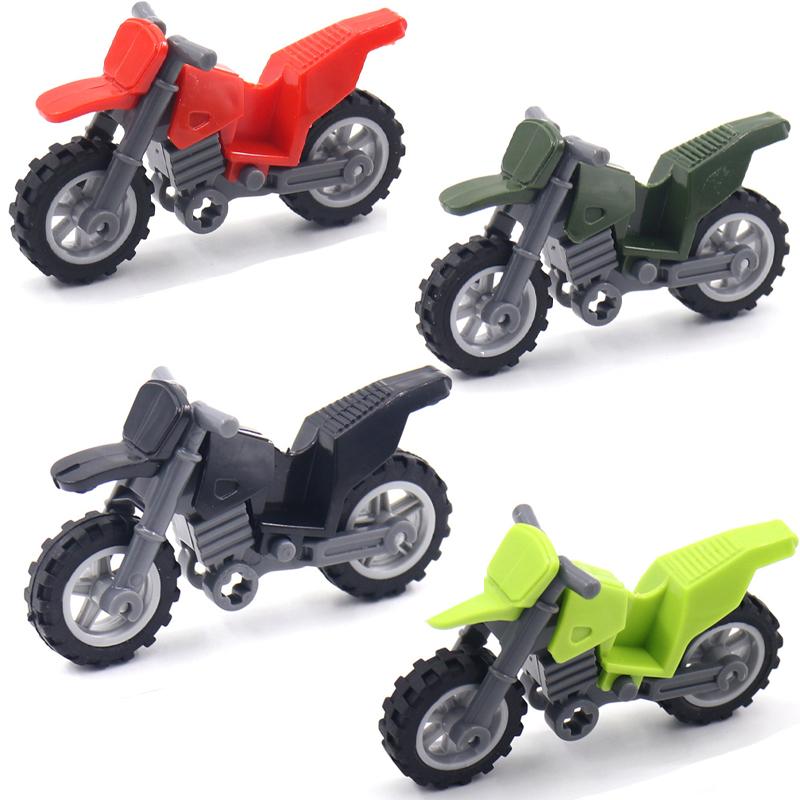 Militär-Motorrad Baustein Fahrzeugmodell Figuren Zubehör Soldaten WK2 Transporteinrichtung Polizei SWAT Spielzeug