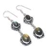 Natural Labradorite Gemstone Handmade 925 Sterling Silver Earring 2.29" D2k64