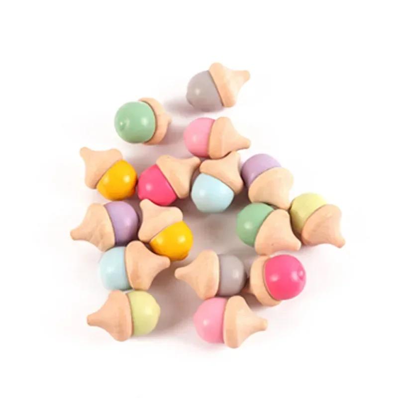 Children's Montessori Sensory Tray Board Game Wooden Christmas Tree Acorn Color Sorter Early Education Training Educational Toys