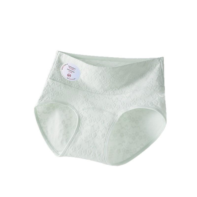 Ladies Spring and Autumn Cotton Breathable Antibacterial Wrapped Hip Extended Crotch High Waist Triangle Briefs