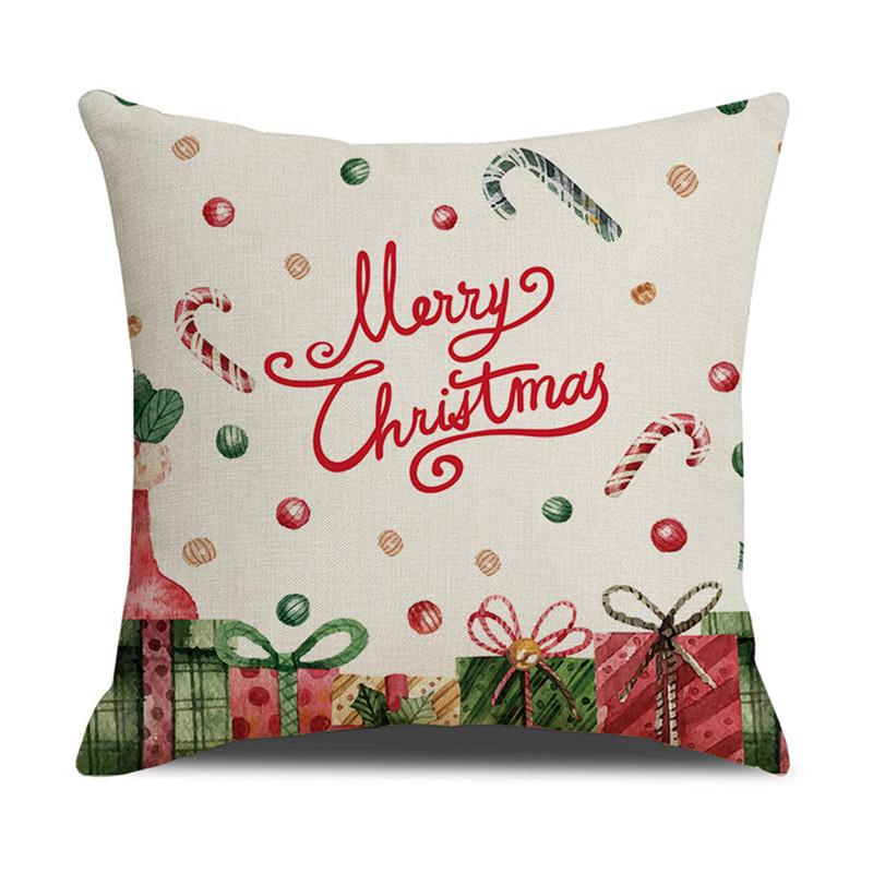 Buy Christmas Cushion Cover Durable Comfortable Linen Pillow Case Home