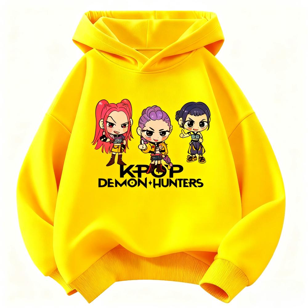 Kpop Devil Hunter Children's Hoodie, Warm for Autumn and Winter, Stylish Boys' and Girls' Clothing, Casual Girls' Outfit.