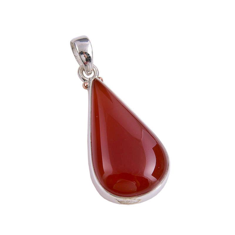 Natural Red Onyx Gemstone Handmade 925 Solid Silver Jewelry Pendant 1.75'' t0H38