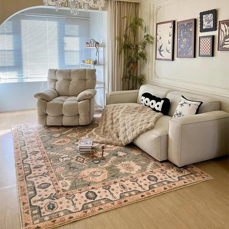 Vintage Boho Living Room Carpet Traditional French Luxury Rugs for Home Decor Popular Fashion Non Slip Coffee Table Floor Mats