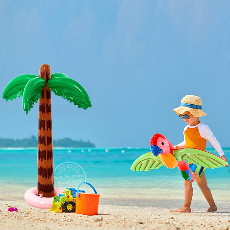 Hawaiian Coconut Palm Tree Balloon Inflatale Tropical Bird Ball Flamingo Summer Beach Birthday Party Decor Supplies Luau Wedding