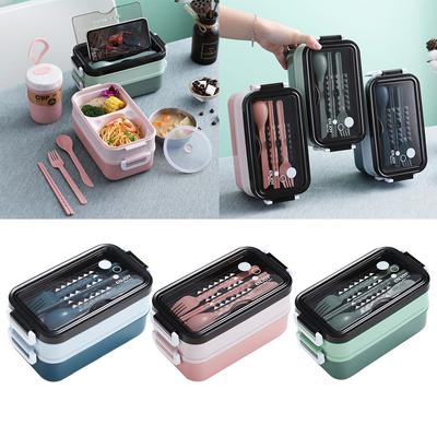 Boîte à Lunch Bento Acier Inoxydable 304 Boîte à Lunch Thermique Métal Boîtes à Lunch 2 Couches Boîte Bento Pour Enfants d'École Employé de Bureau