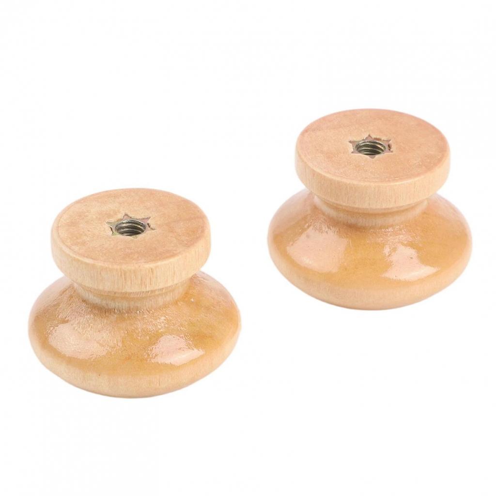 10 Wooden Mushroom Knobs for Drawers and Cabinets Rustic Style Round Handles
