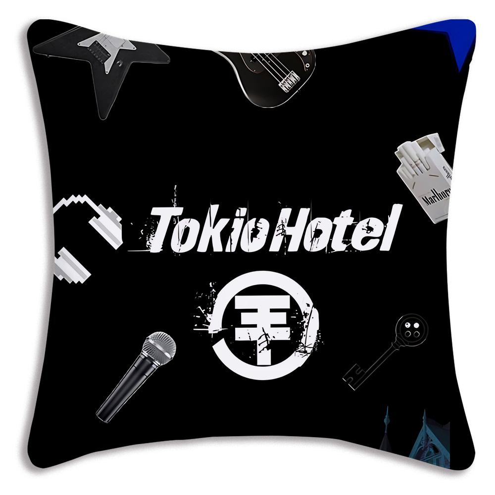 Hot Rock Band Tokios Hotels Pillow Covers Cartoon Sofa Decorative Home Double-Sided Printing Short Plush Cute Cushion Cover