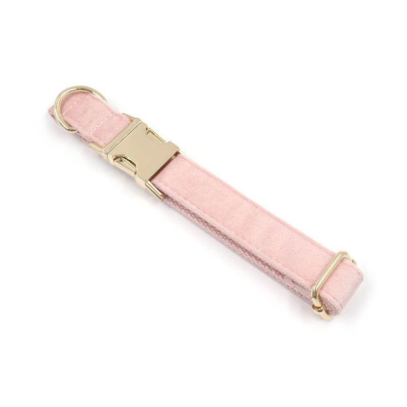 Goldene Schnalle Rosa Flausch Hundehalsband und Leine Set