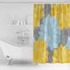 Vintage Yellow Grey Flower Bathroom Shower Curtain Artistic Colorful Bath Rug Decoration for Home Decor