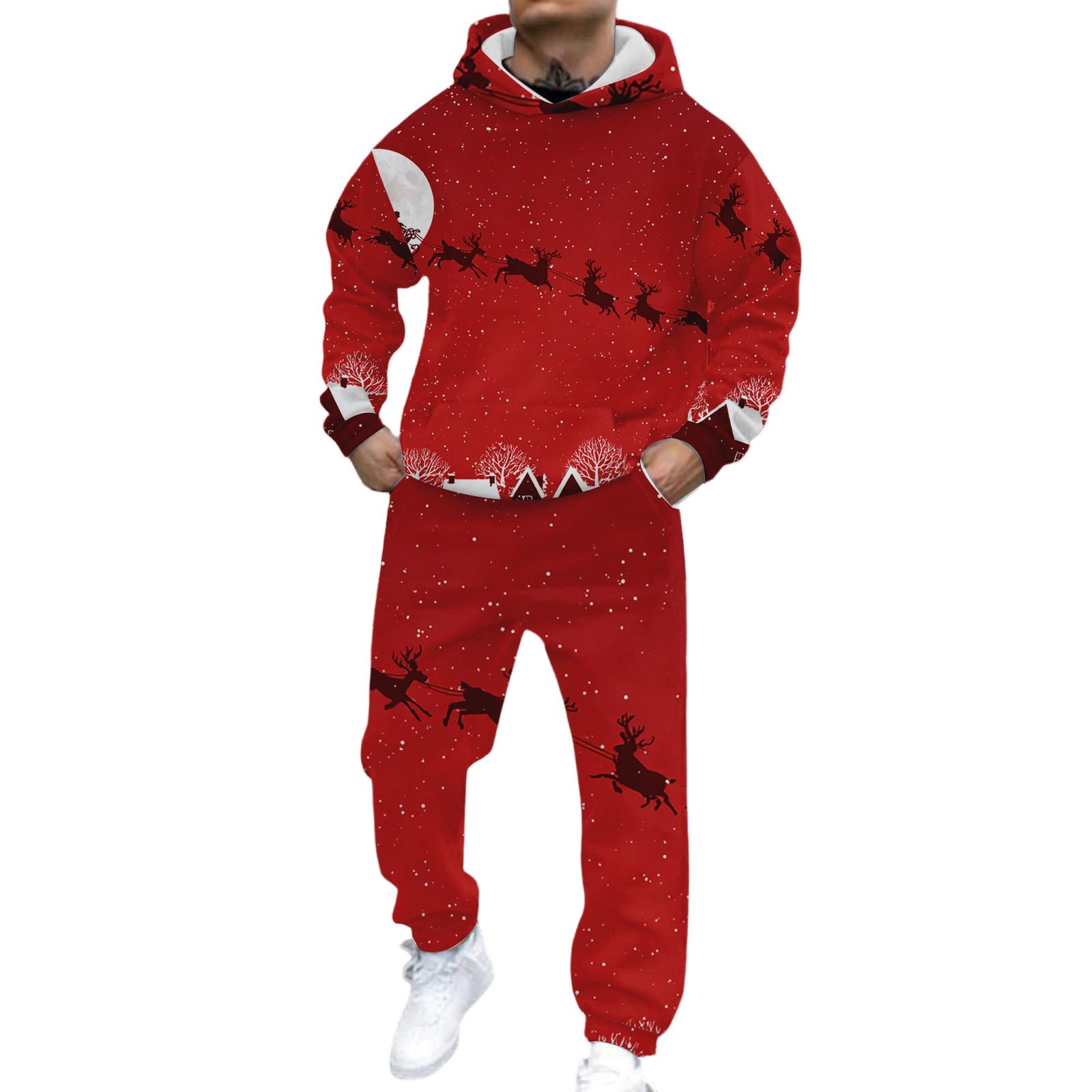 

Мужская повседневная и персонализированная толстовка с капюшоном с длинными рукавами и принтом, мужской спортивный костюм из двух предметов (толстовка и спортивные штаны) XXL винный