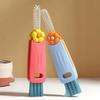 Flower Cup Cover Brush Cup Mouth Groove Gap Cleaning Brush Three-In-One Water Cup Brush Cleaning Bottle Straw Brush