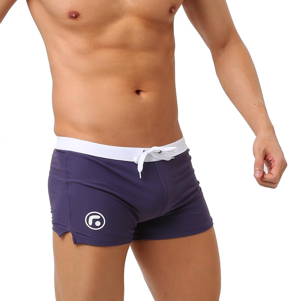 Men's Back Pocket Swimwear Short Swim Trunks Beach Shorts Sexy Mesh Boxer Briefs Comfortable Soft Breathable
