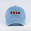 Strawberry Print Washed Baseball Cap Lightweight, Breathable, Adjustable Unisex Summer Casual Hat Sun Hat Fashion Accessory