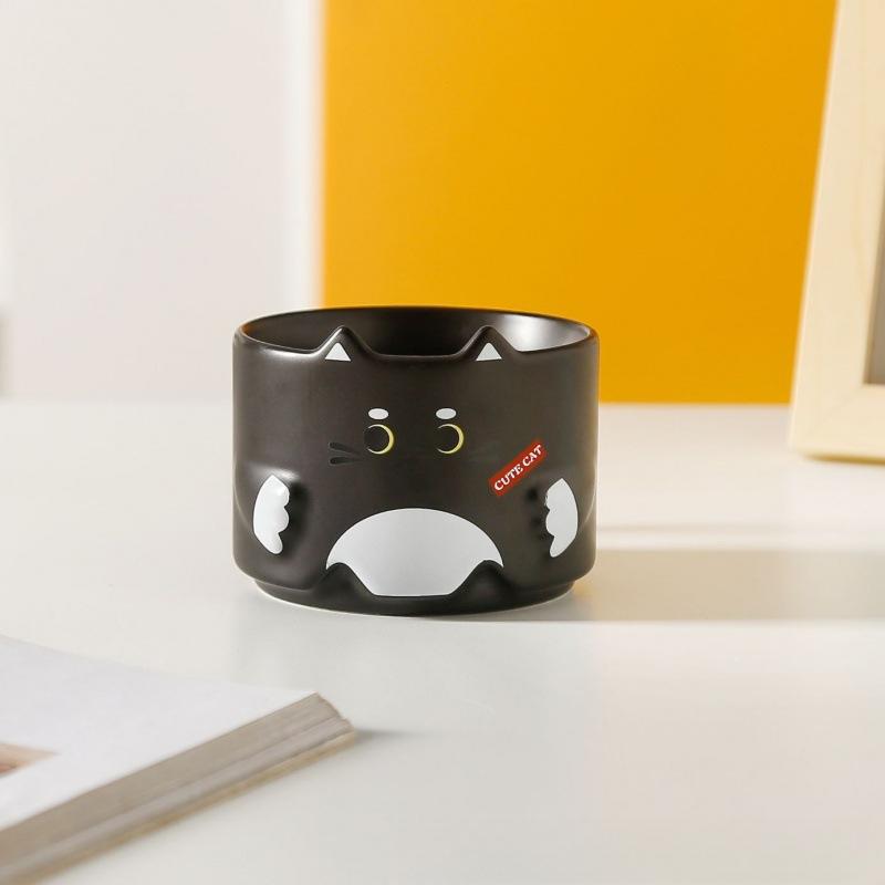 Cat Ceramic Cup Cartoon Cute Mug Stacked Against Cup Cat Cup Household Drinking Water Cup Coffee Cup Gift