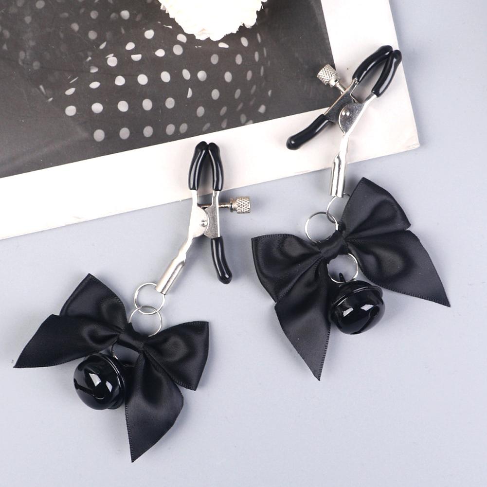 4 Color Adjustable Sexy Bow Nipple Clamps with Bells Adult BDSM Fetish Toy for Couples Intimate Play