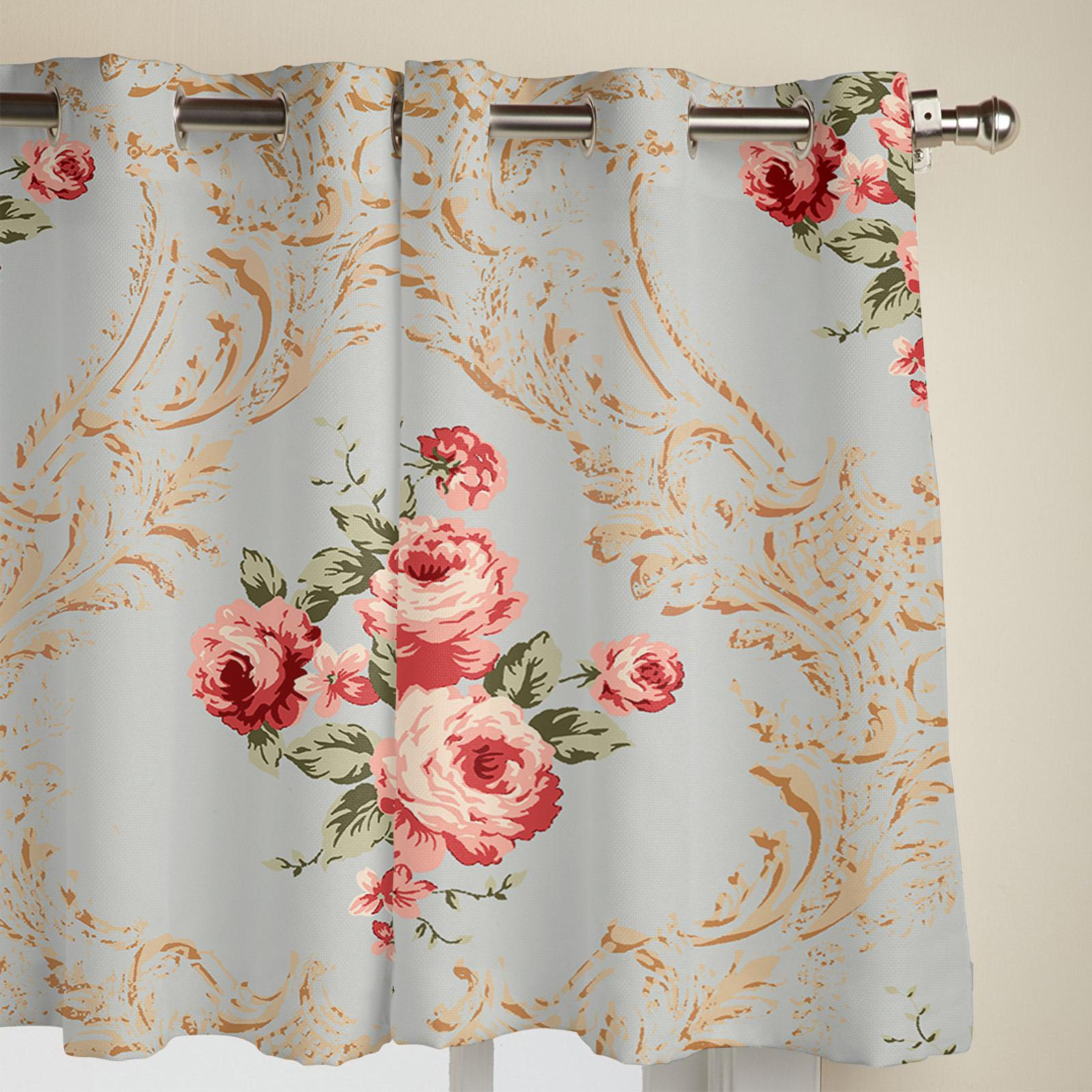 Цветочная винтажная ручная роспись оконная занавеска для гостиной — фото 3