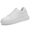 Men's 8CM Invisible Height Boost Sneakers - Trendy, Breathable, White Casual Shoes with Thick Sole