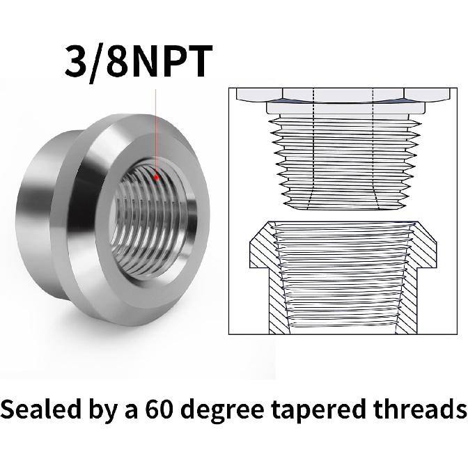 Aluminum 3/8" NPT Female Weld on Bung Weldable Fitting 4PCS