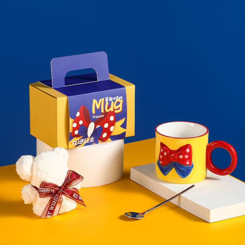 Escape Princess Children's Fun Ceramic Mug Gift Box Set High Pretty Cup Cute Couple Water Cup Souvenir Gift Gift
