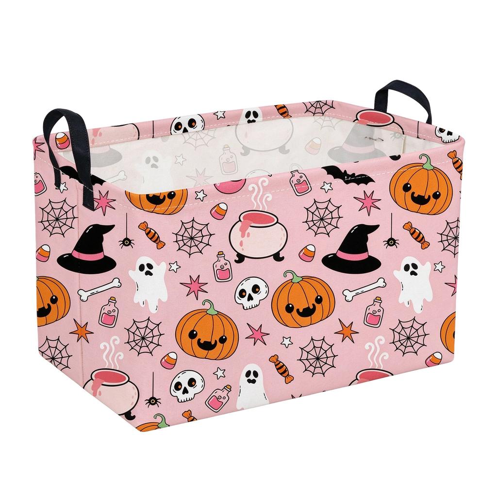 Large Halloween Storage Basket for Seasonal Holiday Decor and Party Organization