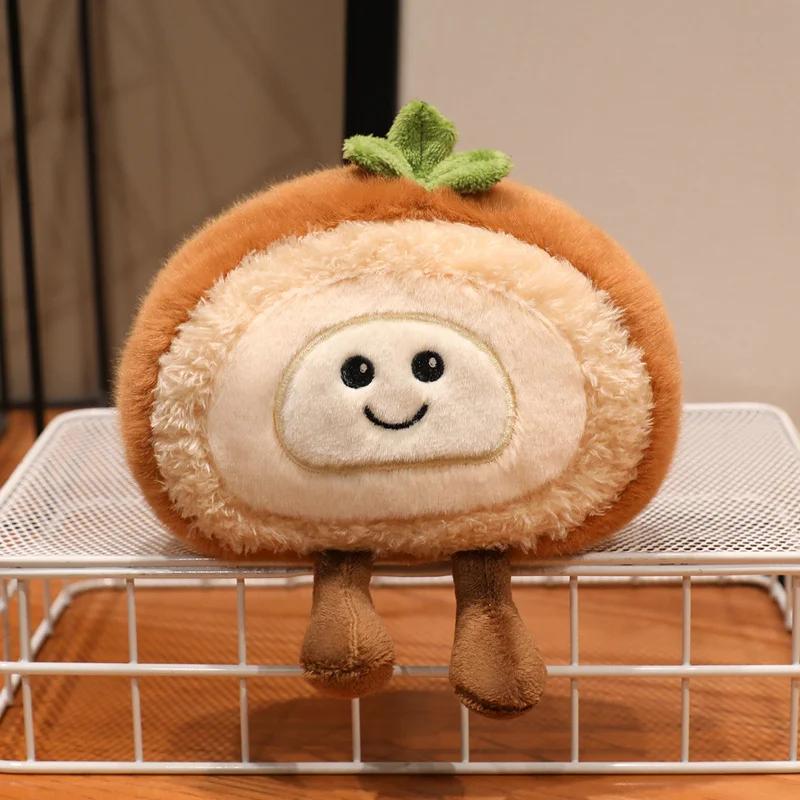 Kawaii Lächeln Biskuitrolle Plüschtiere Weich Gefüllt Cartoon Lächeln Dessertpuppe Zierlich Mini Schreibtischdekoration Süßes Geschenk Für Freundin 10x15 cm