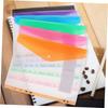 6pcs A4 Binder Pocket Plastic Envelopes, Expand Binder Folders, 6 Color Stereoscopic Transparent File Bags with Record Labels