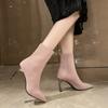 Fashion Aphixta Fashion 2025 Sock Boots Women 9cm High Heel Shoes Metal Thin Heels Booties Sexy Woman Autumn Winter Ankle Fabric Boots